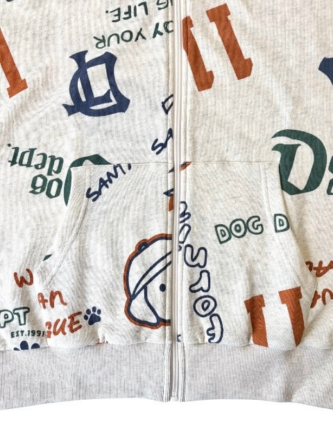 HELLO.MAX総柄ロゴジップパーカー ブランドのドッグデプト/DOG DEPT