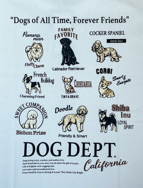 dog of alltime,forever friends No.1 Tシャツ  ブランドのドッグデプト/DOG DEPT