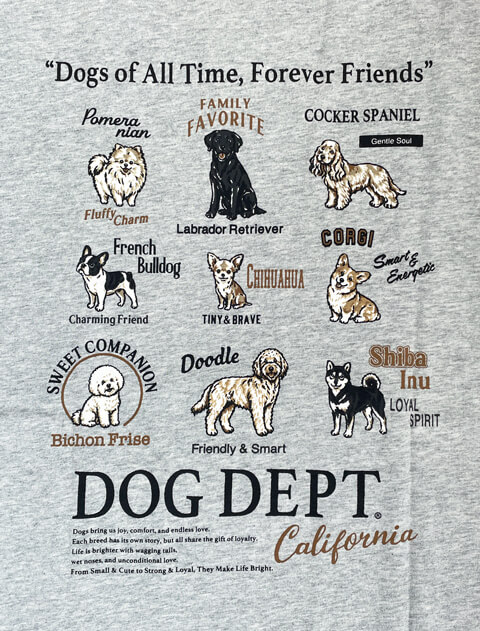 dog of alltime,forever friends No.1 Tシャツ  ブランドのドッグデプト/DOG DEPT