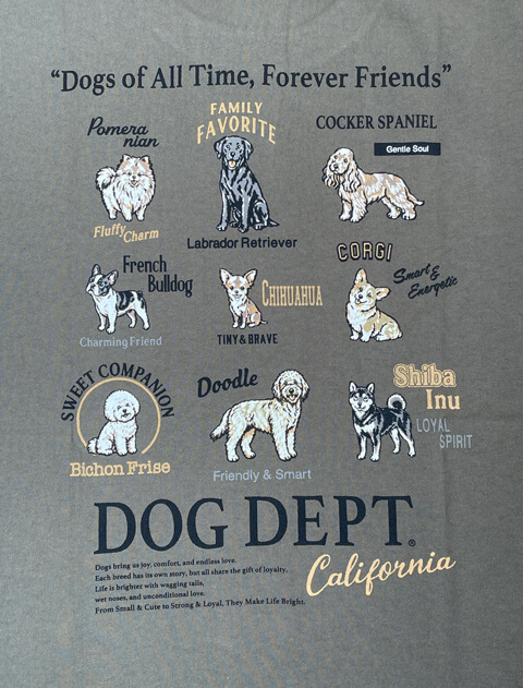 dog of alltime,forever friends No.1 Tシャツ  ブランドのドッグデプト/DOG DEPT