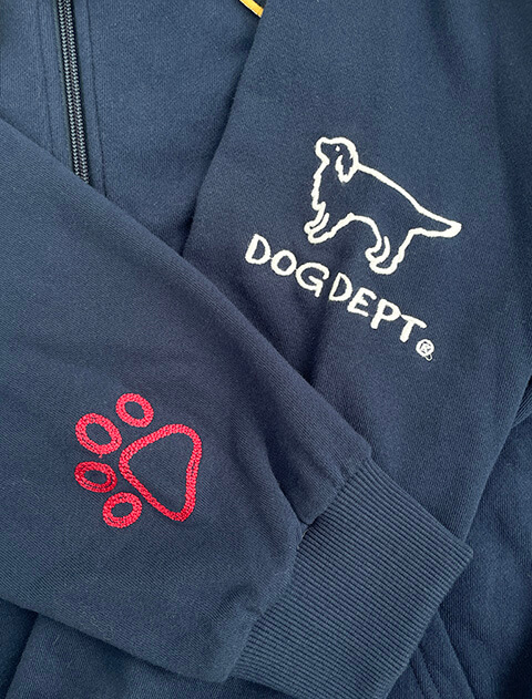 刺繍モチーフジップパーカー ブランドのドッグデプト/DOG DEPT