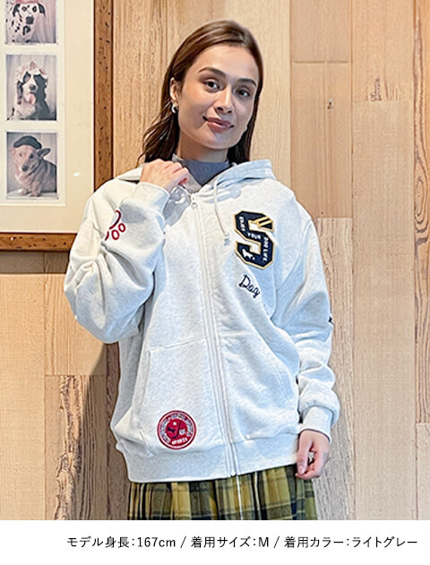 刺繍モチーフジップパーカー ブランドのドッグデプト/DOG DEPT