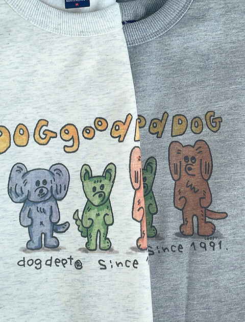 裏ボア裏毛イラストクルースウェット ブランドのドッグデプト/DOG DEPT