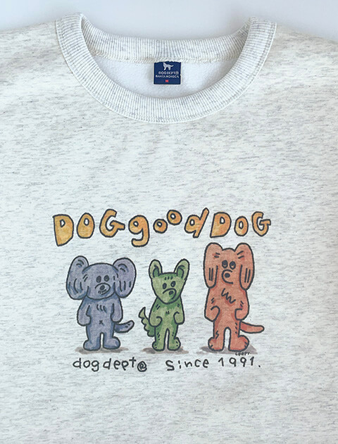 裏ボア裏毛イラストクルースウェット ブランドのドッグデプト/DOG DEPT