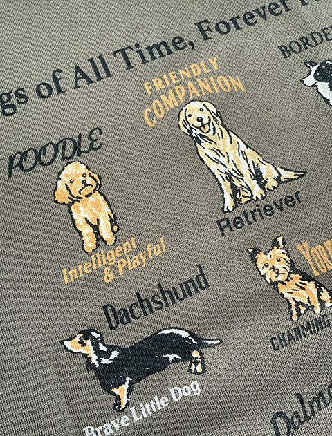 dog of alltime,forever friends No.1 クルースウェット   ブランドのドッグデプト/DOG DEPT