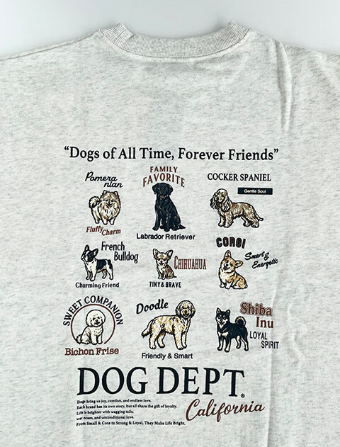 dog of alltime,forever friends No.2クルースウェット ブランドのドッグデプト/DOG DEPT
