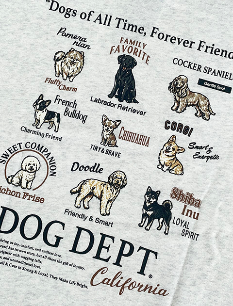 dog of alltime,forever friends No.2クルースウェット ブランドのドッグデプト/DOG DEPT
