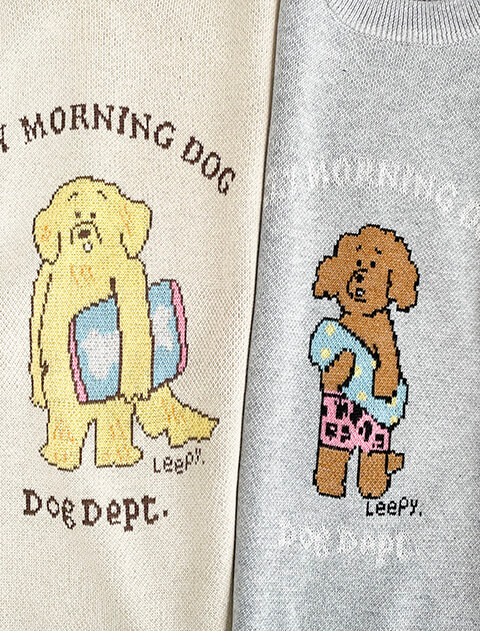 LAZY MORNING DOGクルーニット ブランドのドッグデプト/DOG DEPT