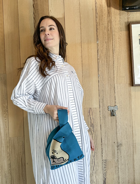 ブランドのドッグデプト/DOG DEPT キャンバスドッグニットバッグ