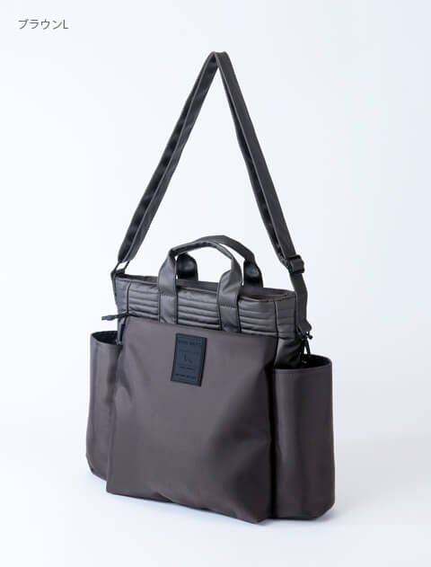 GOODS】ポリ×PU 切り替え縦型お散歩バッグ