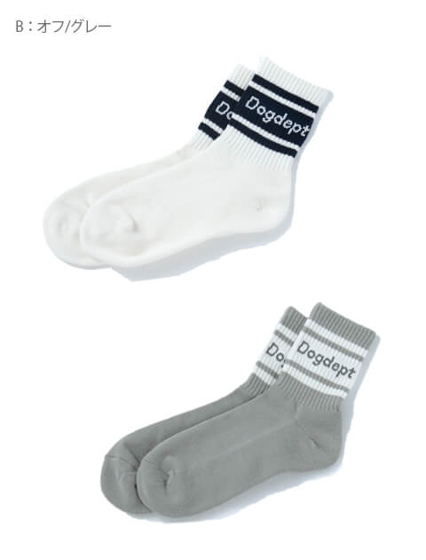 ブランドのドッグデプト/DOG DEPT ラインソックス　２枚組　メンズ