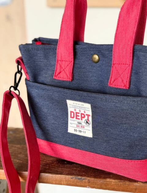 ブランドのドッグデプト/DOG DEPT デニムライクコンパクトお散歩バッグ