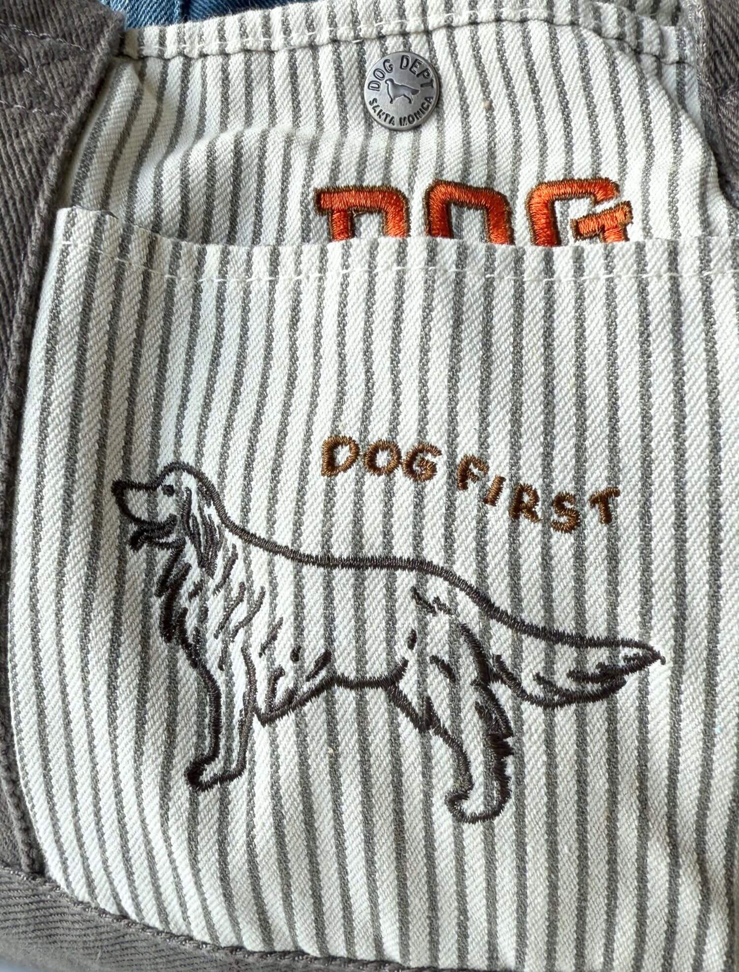 ブランドのドッグデプト/DOG DEPT デニムグラフィティ刺繍バッグ