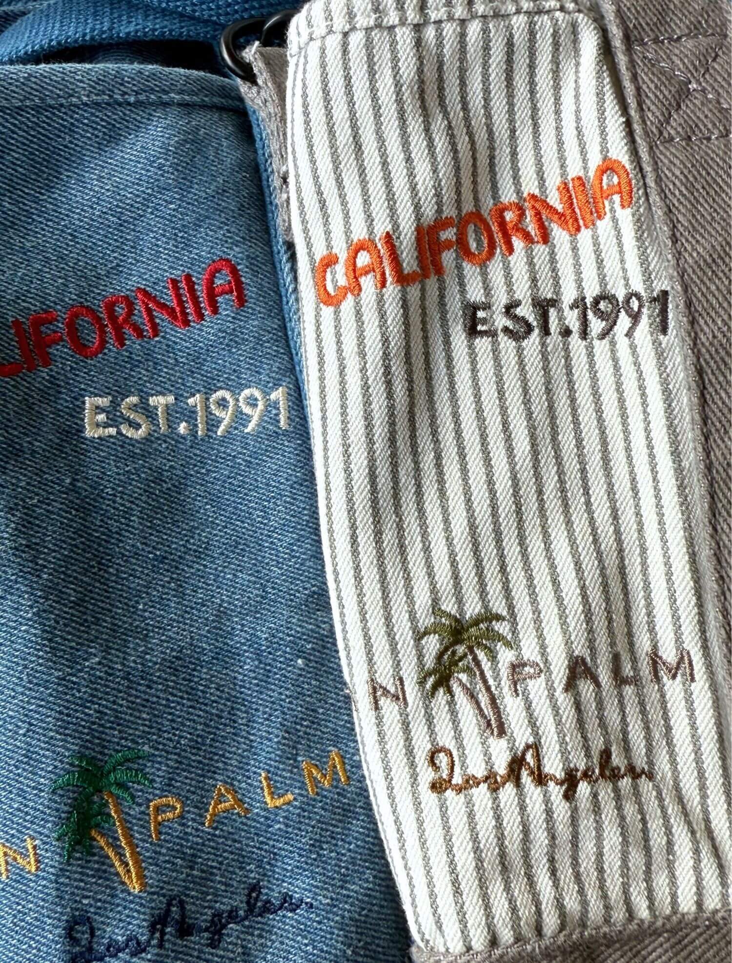 ブランドのドッグデプト/DOG DEPT デニムグラフィティ刺繍バッグ