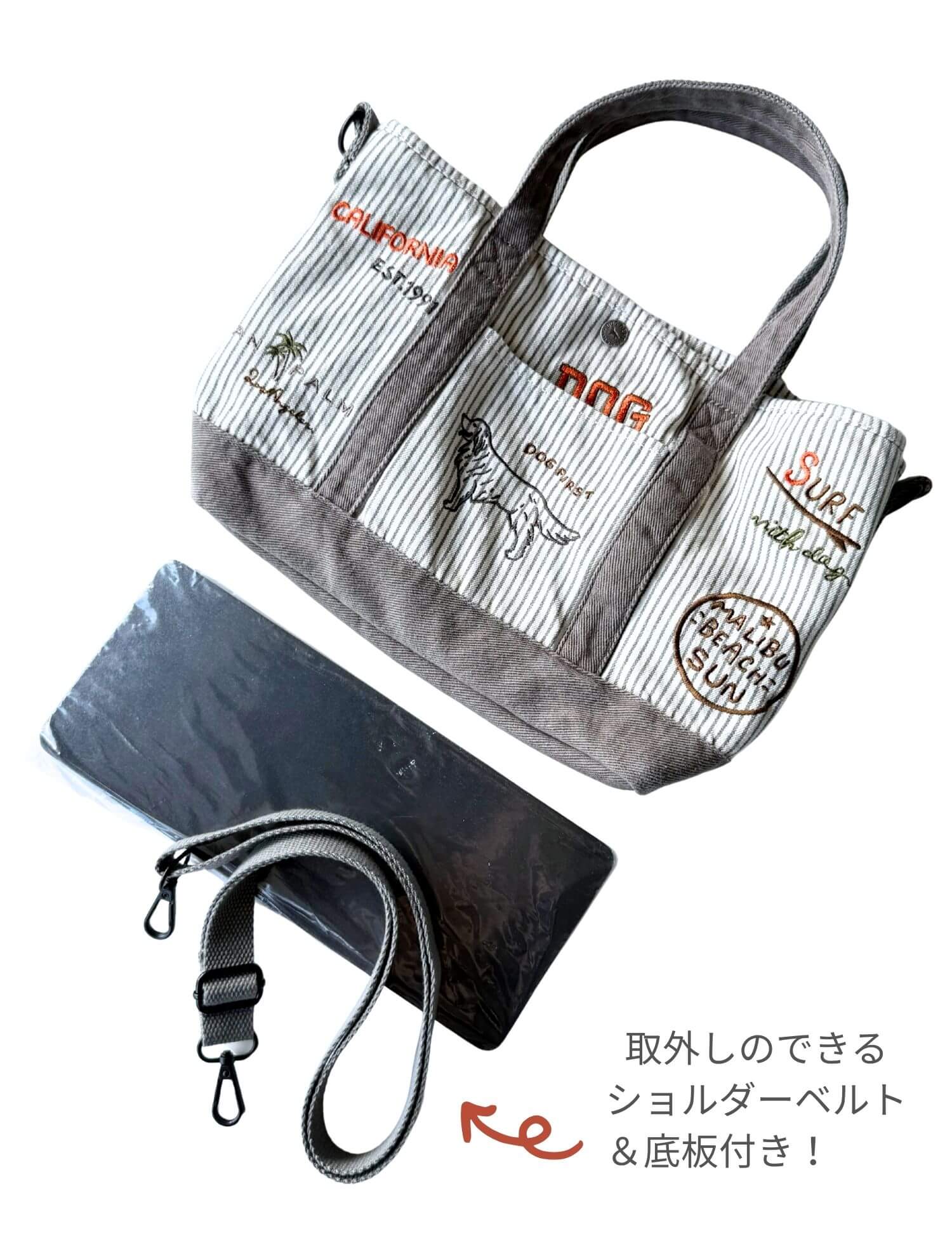 GOODS】デニムグラフィティ刺繍バッグ