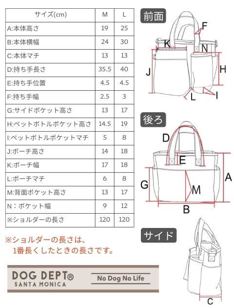 ブランドのドッグデプト/DOG DEPT マナーポーチ付きお散歩バッグ