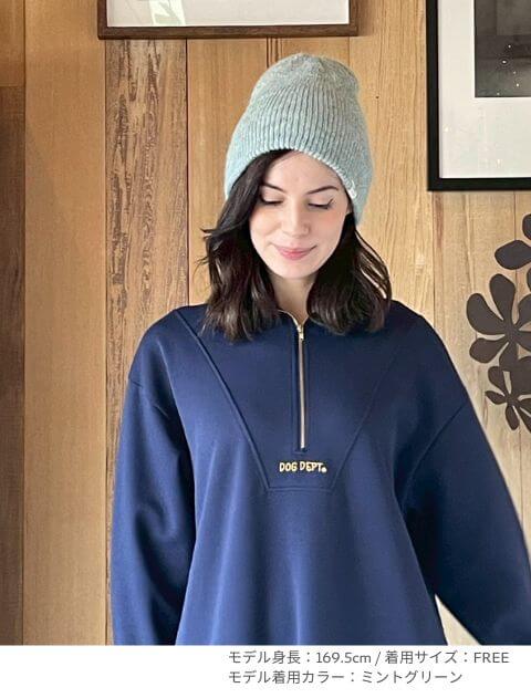 ブランドのドッグデプト/DOG DEPT 立ち耳後ろリボンニットキャップ