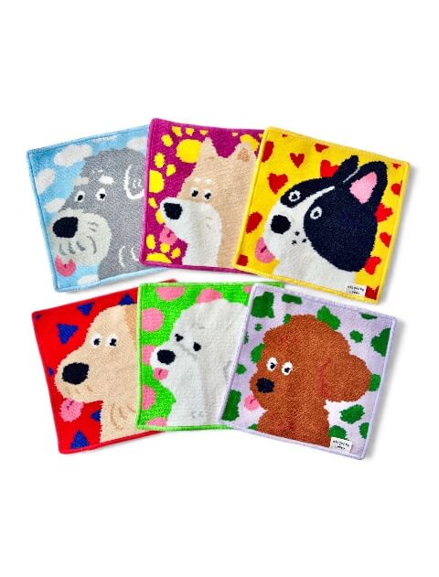 ブランドのドッグデプト/DOG DEPT シェニール織　イラストドッグタオル