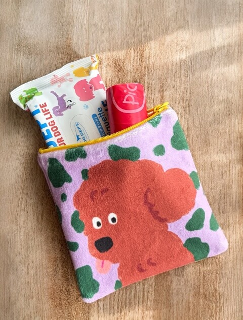 ブランドのドッグデプト/DOG DEPT イラストドッグフリースポーチ