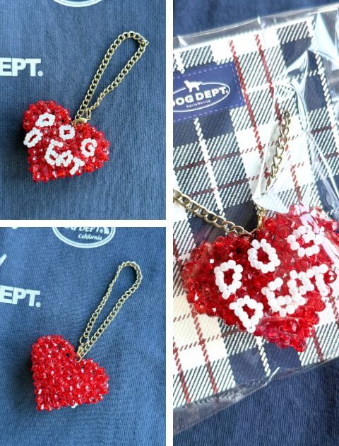 ブランドのドッグデプト/DOG DEPT キラキラハートビーズ
