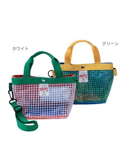 ブランドのドッグデプト/DOG DEPT クリアメッシュミニトートバッグ