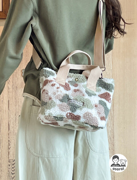 【GOODS】DOG CAMO ボア　ミニトート