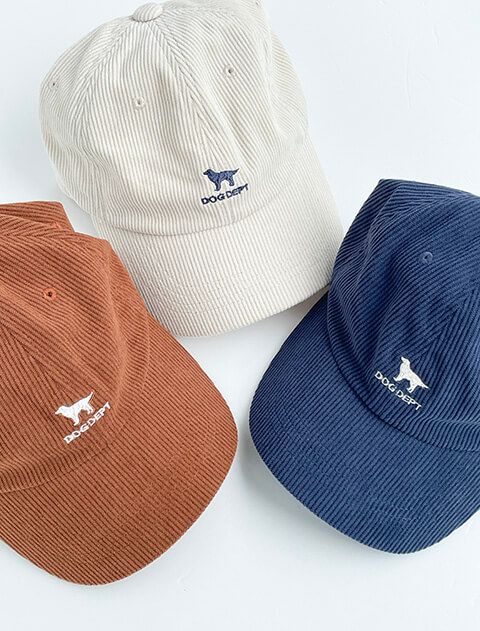 ブランドのドッグデプト/DOG DEPT 立ち耳ワンポイントコーデュロイキャップ