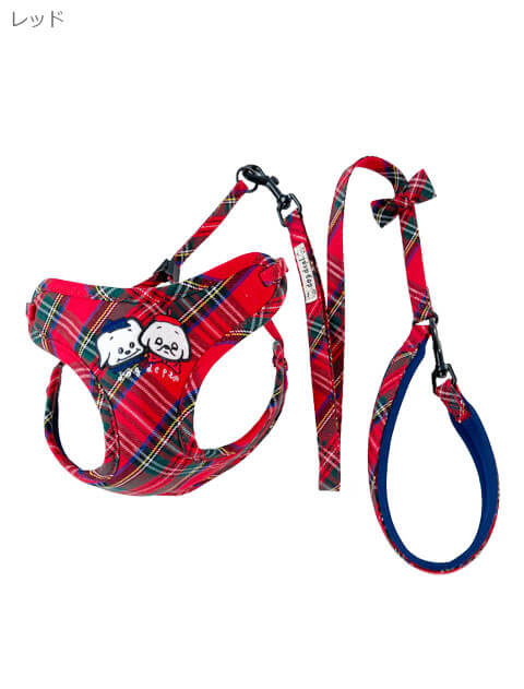 DOG DEPT 犬用ハーネス DOG GOODS】ジャガードロゴ リード＆ソフトハーネスセット