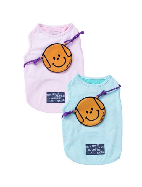 《期間限定アウトレット》【DOG WEAR】プレーティング天竺　スマイルドッグポーチ