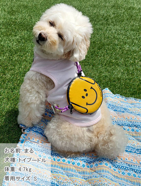 プレーティング天竺　スマイルドッグポーチ犬服ブランドのドッグデプト/DOG DEPT