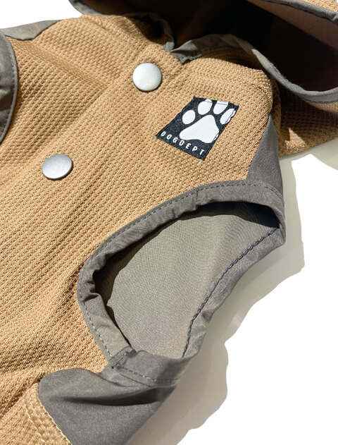[3レイヤー]防風ワッフルボタンパーカー犬服ブランドのドッグデプト/DOG DEPT