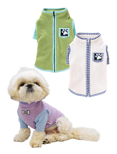 《期間限定アウトレット》【DOG WEAR】ギンガムレイヤーストレッチフリース