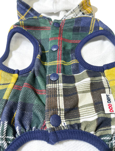 チェックPTボタンパーカー犬服ブランドのドッグデプト/DOG DEPT