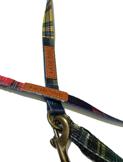 チェックPTリード＆カラーセット ブランドのドッグデプト/DOG DEPT