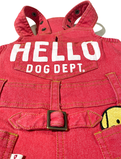 カラーデニムサロペットペア 犬服ブランドのドッグデプト/DOG DEPT