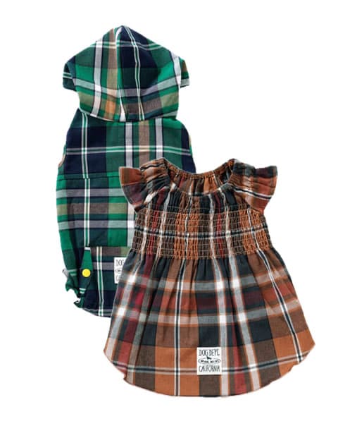 《期間限定アウトレット》【DOG WEAR】チェックフーディー＆ワンピ