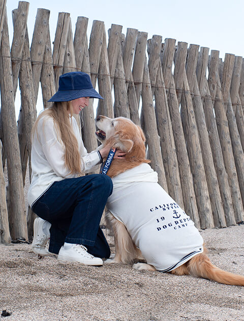 麻混シアープルパーカー犬服ブランドのドッグデプト/DOG DEPT