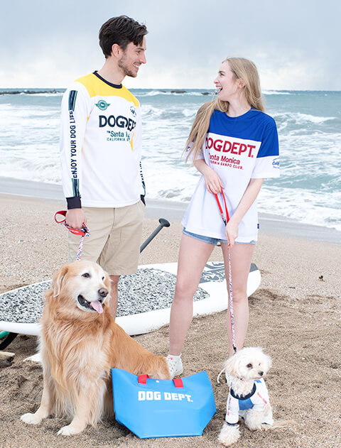 ヴィンテージロゴカラー＆リードセット ブランドのドッグデプト/DOG DEPT