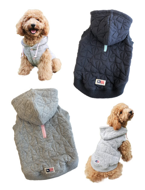 《期間限定アウトレット》【DOG WEAR】スターキルトボタンパーカー