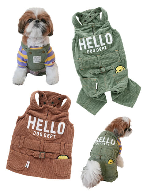 《期間限定アウトレット》【DOG WEAR】コーデュロイサロペット