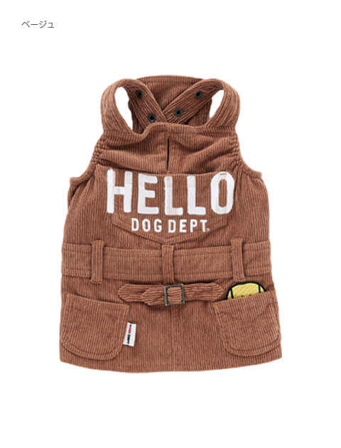コーデュロイサロペット 犬服ブランドのドッグデプト/DOG DEPT