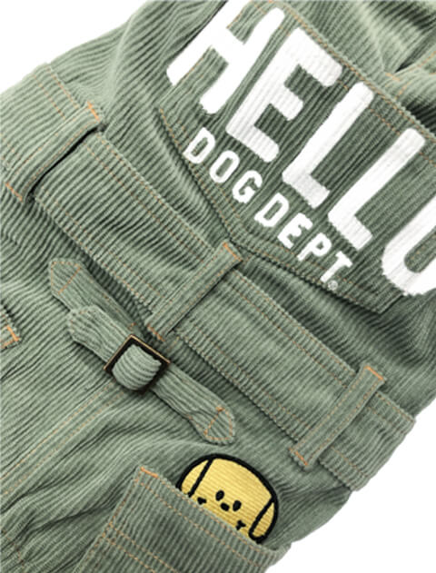 コーデュロイサロペット 犬服ブランドのドッグデプト/DOG DEPT
