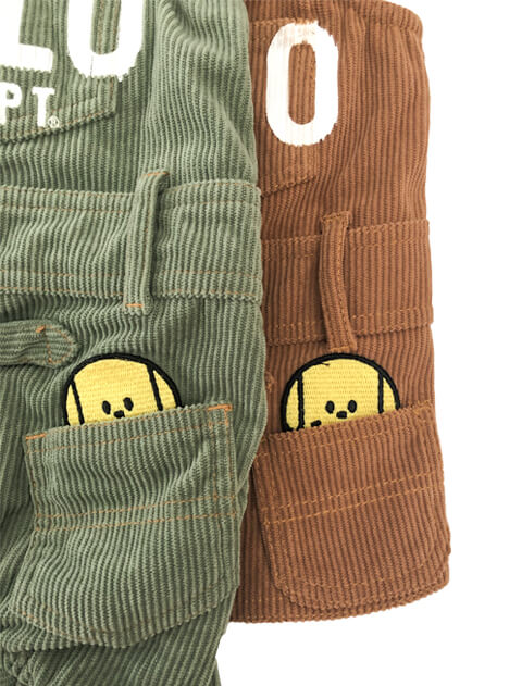 コーデュロイサロペット 犬服ブランドのドッグデプト/DOG DEPT