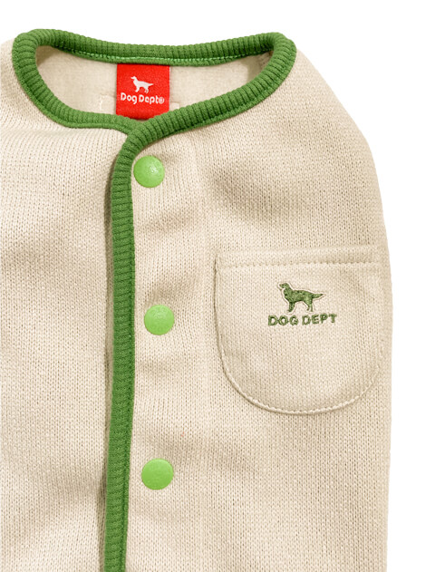 スラブニットソー裏起毛　背中ボタン犬服ブランドのドッグデプト/DOG DEPT