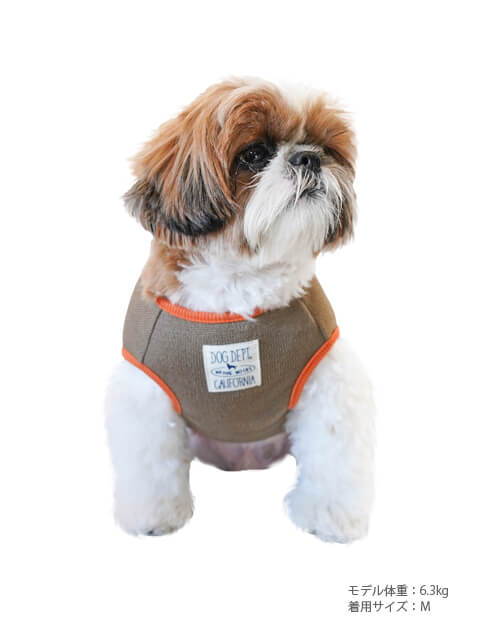 スラブニットソー裏起毛　背中ボタン犬服ブランドのドッグデプト/DOG DEPT