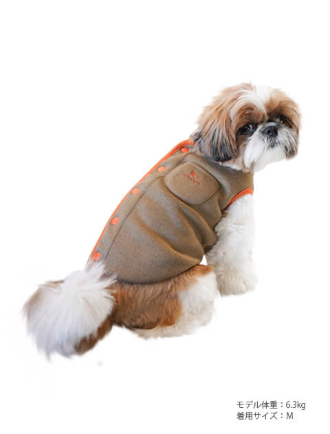 スラブニットソー裏起毛　背中ボタン犬服ブランドのドッグデプト/DOG DEPT