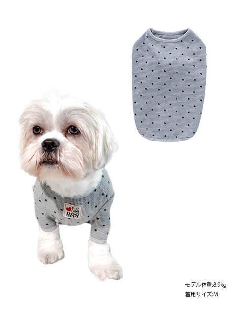 ワッフルハート　Tシャツ 犬服ブランドのドッグデプト/DOG DEPT