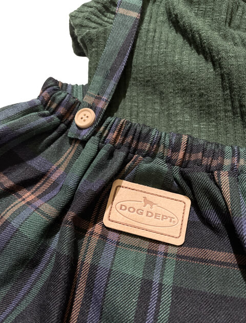 チェックサロペットペア 犬服ブランドのドッグデプト/DOG DEPT