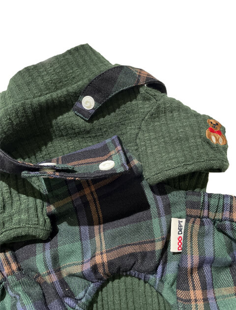 チェックサロペットペア 犬服ブランドのドッグデプト/DOG DEPT