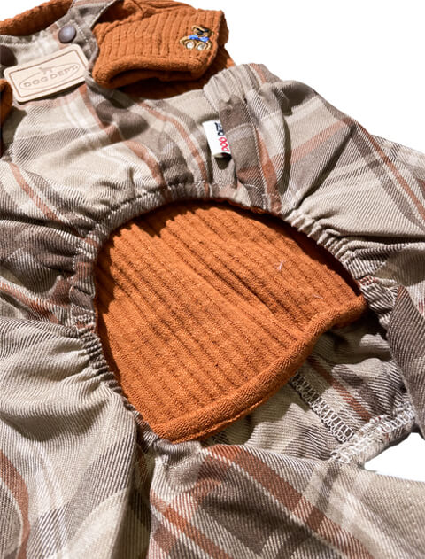 チェックサロペットペア 犬服ブランドのドッグデプト/DOG DEPT